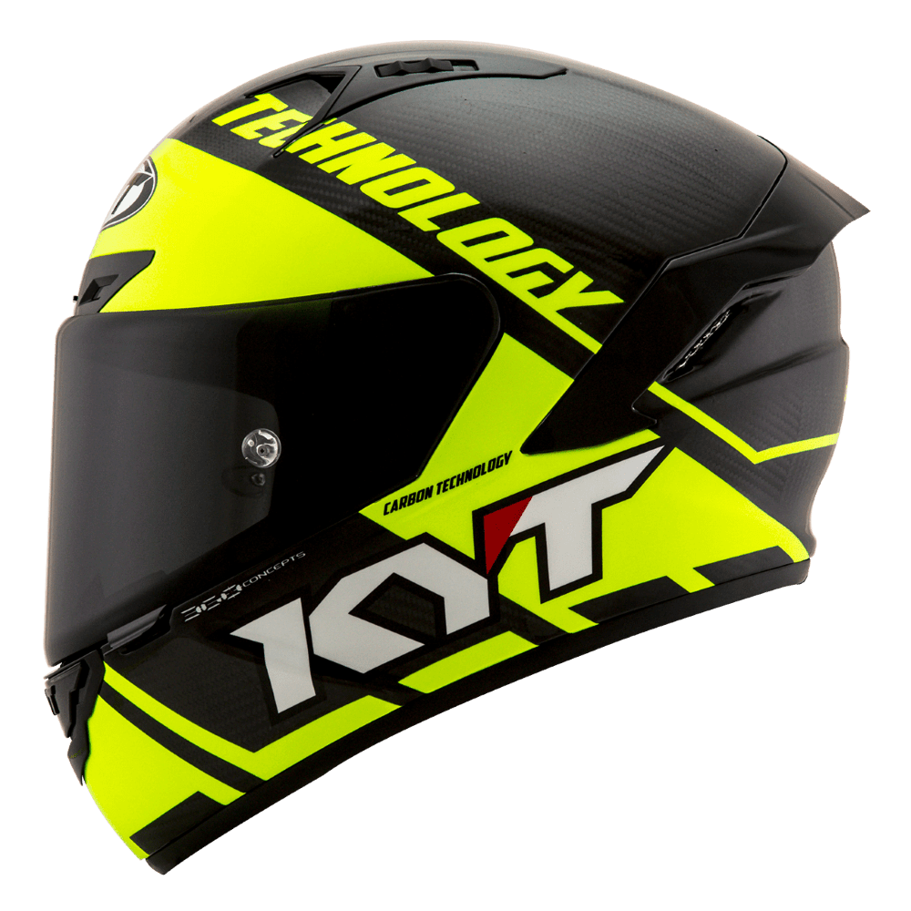 KYT NX Race Helmet - Carbon Race-D Yellow Fluro