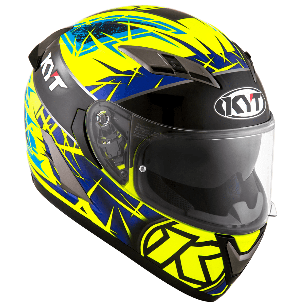KYT Falcon 2 Rift Helmet - Yellow Blue