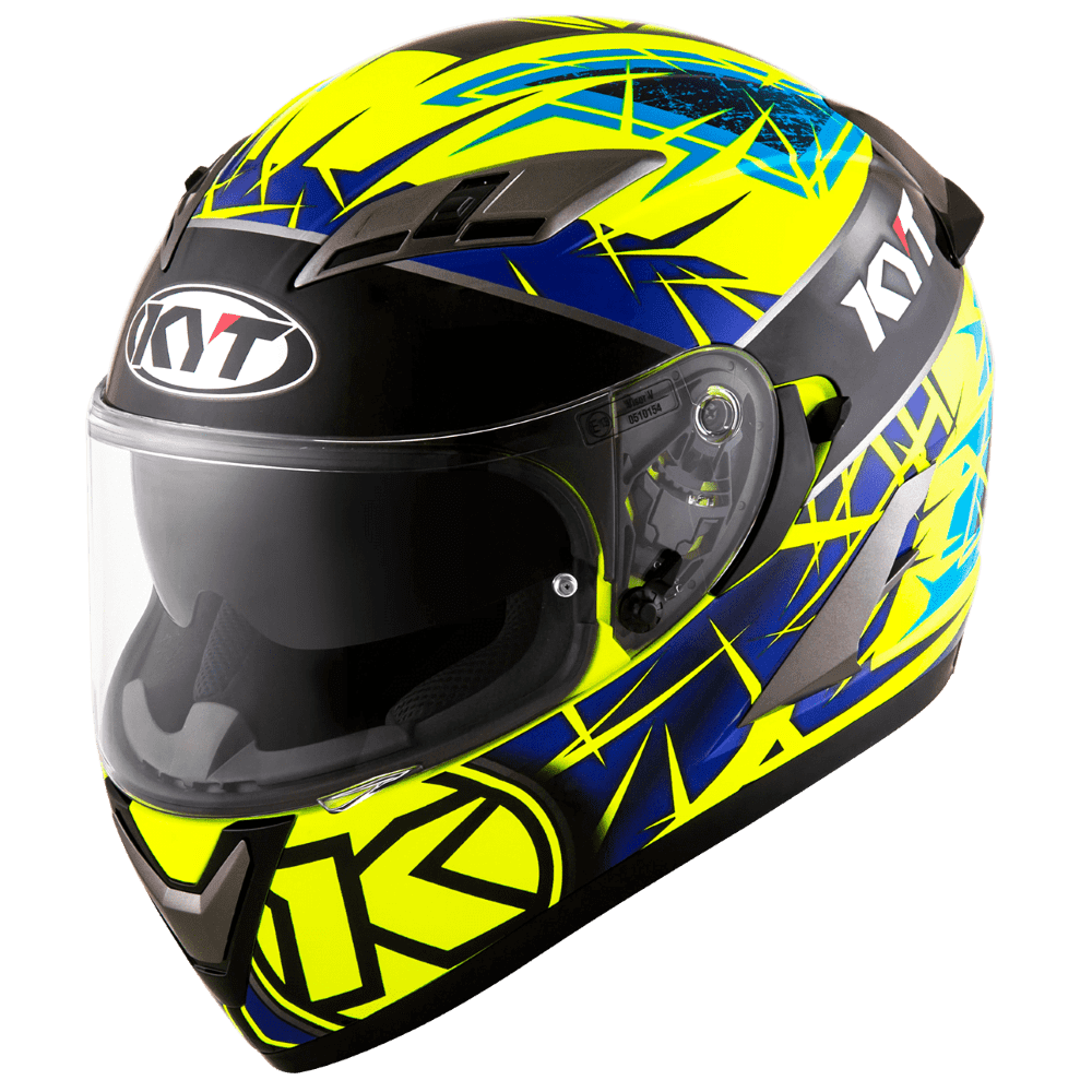 KYT Falcon 2 Rift Helmet - Yellow Blue