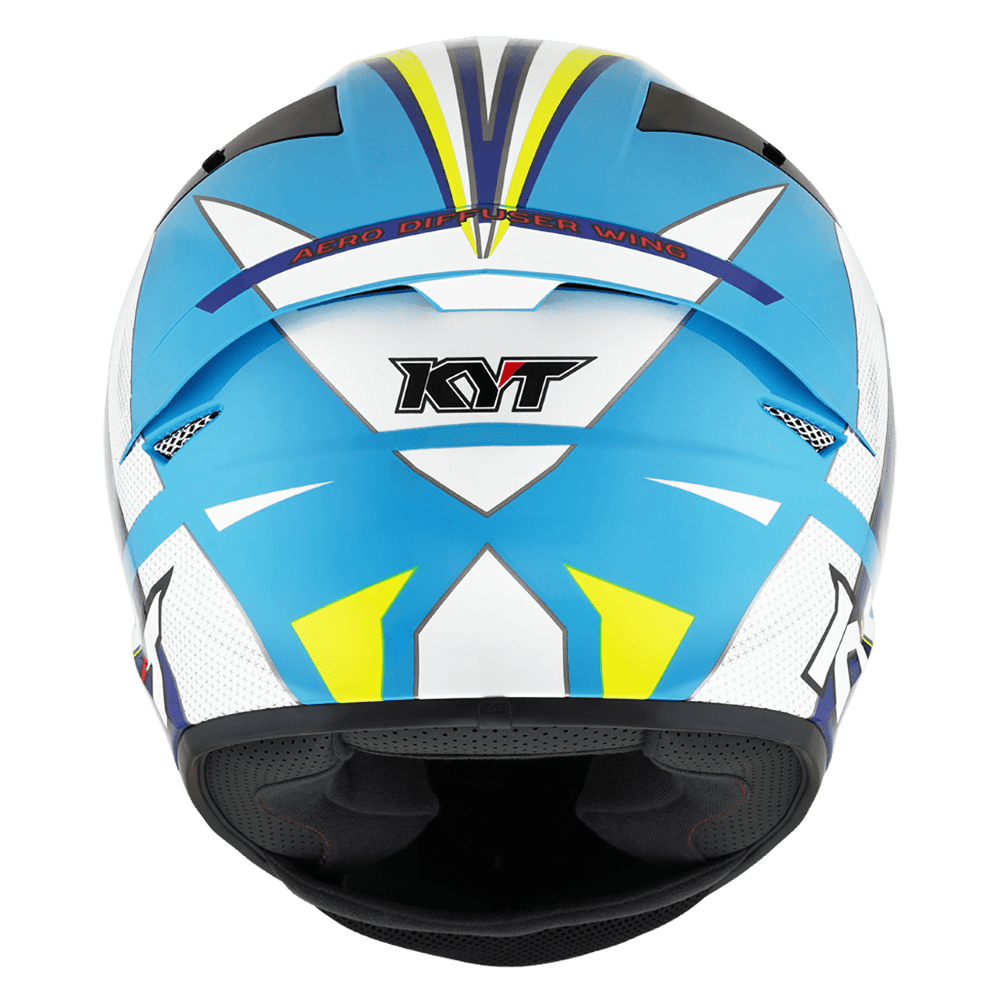 KYT TT-Course Grand Prix Helmet - White Blue