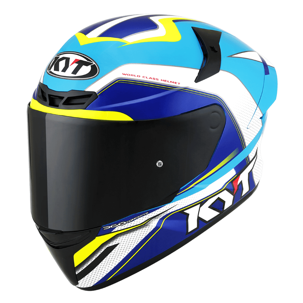 KYT TT-Course Grand Prix Helmet - White Blue