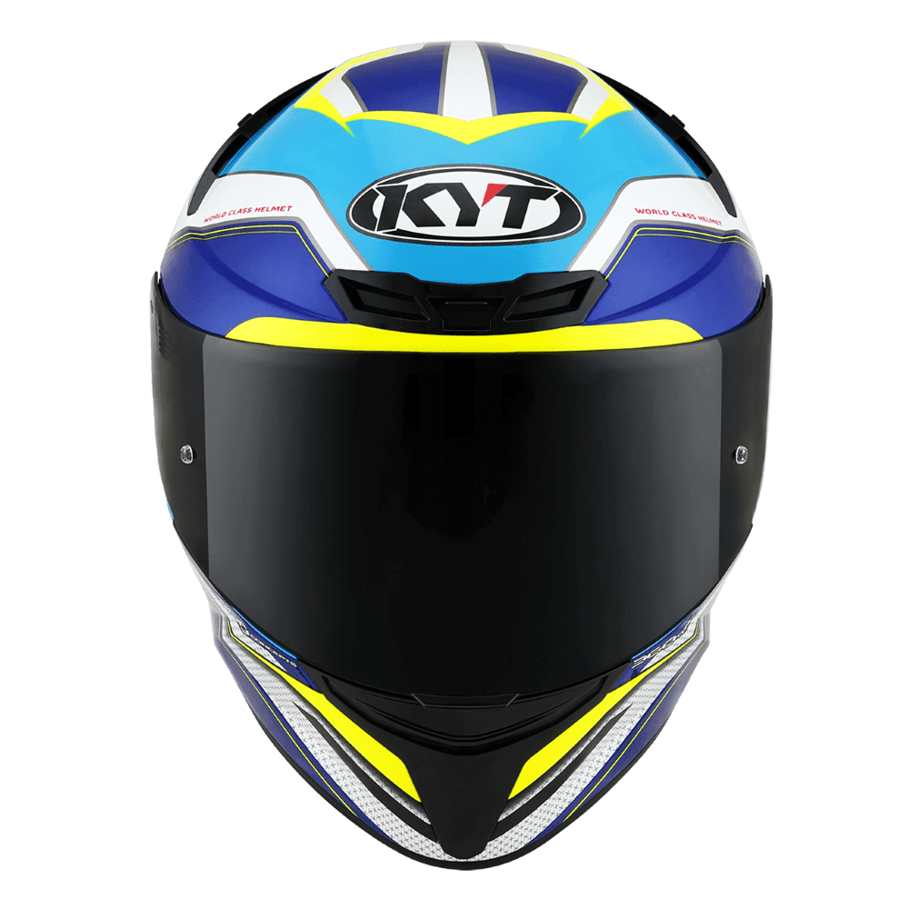 KYT TT-Course Grand Prix Helmet - White Blue