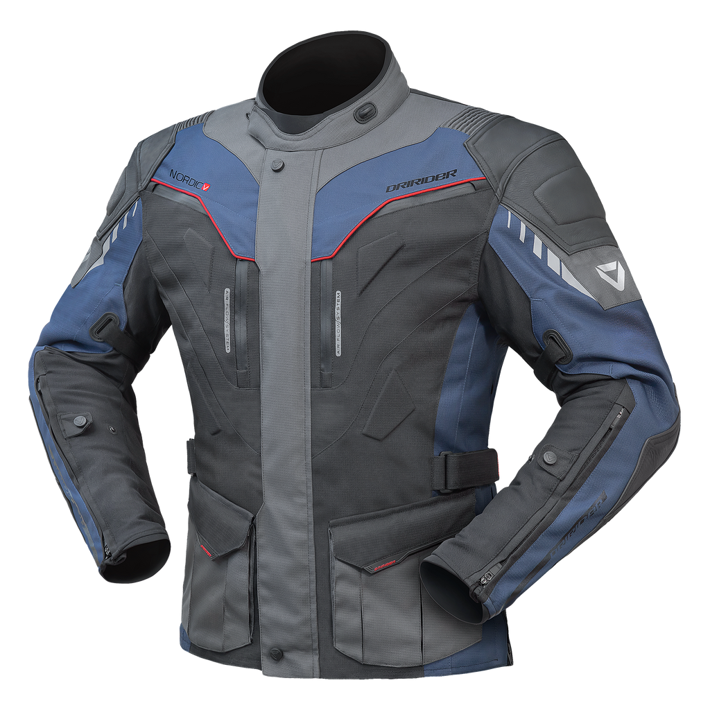 Dririder Nordic V Textile Motorcycle Jacket - Navy Grey