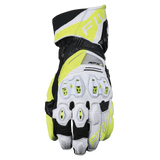 Five RFX-1 EVO Racing Gloves - White/Fluro-Yellow